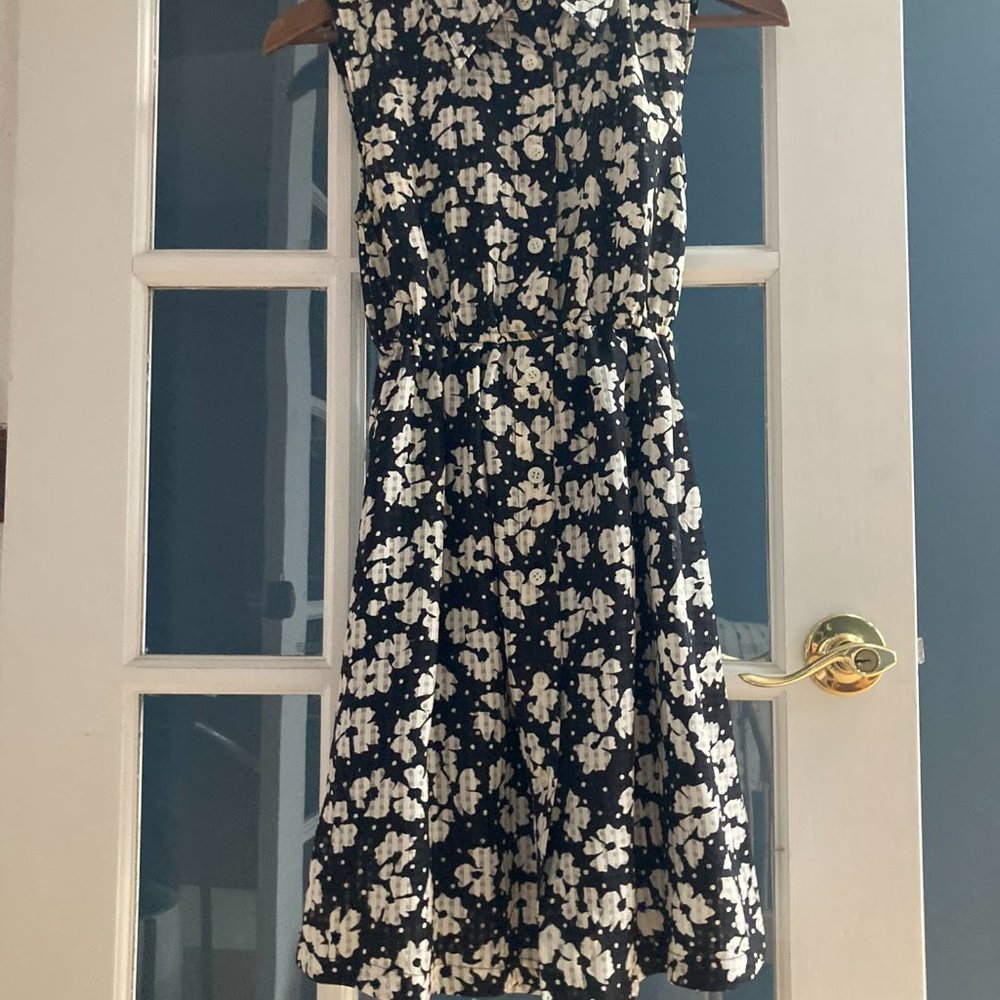 Navy Dress with flower patter